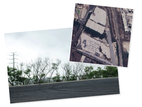 Grandes cantidades de costales blancos han ido llenando hectáreas de terreno en la planta de Zinc Nacional. Foto: Google Earth y Bernardo De Niz/Quinto Elemento Lab