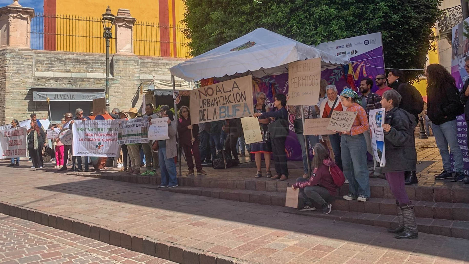 Protestas contra el desarrollo en las inmediaciones de La Bufa