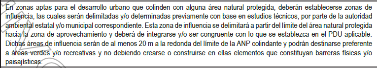 Modificación realizada a los Criterios de Regulación Ecológica para el Sector Urbano en el  Programa de Ordenamiento Ecológico Municipal 2024