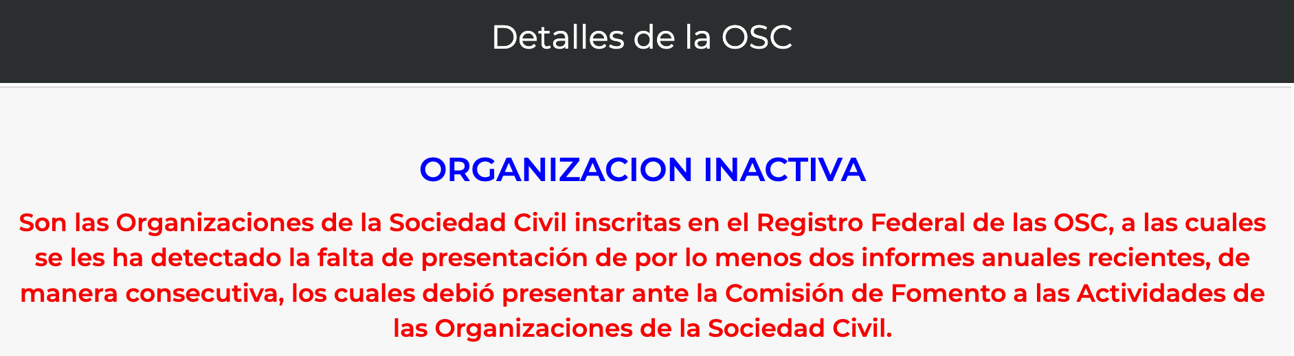 Fuente: Información en el Registro Federal de las OSC.