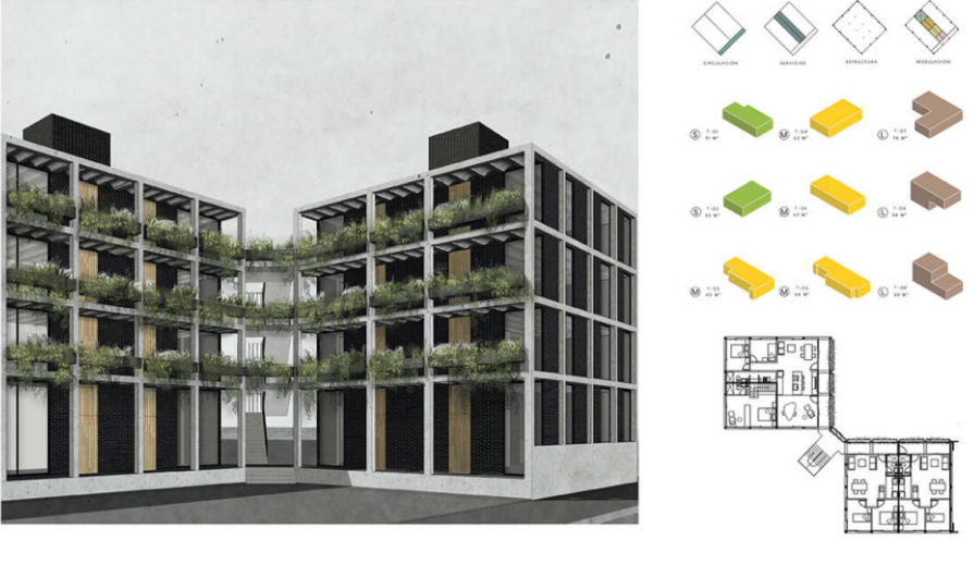 Prototipos de edificios. Fuente: Tatiana Bilbao Estudio