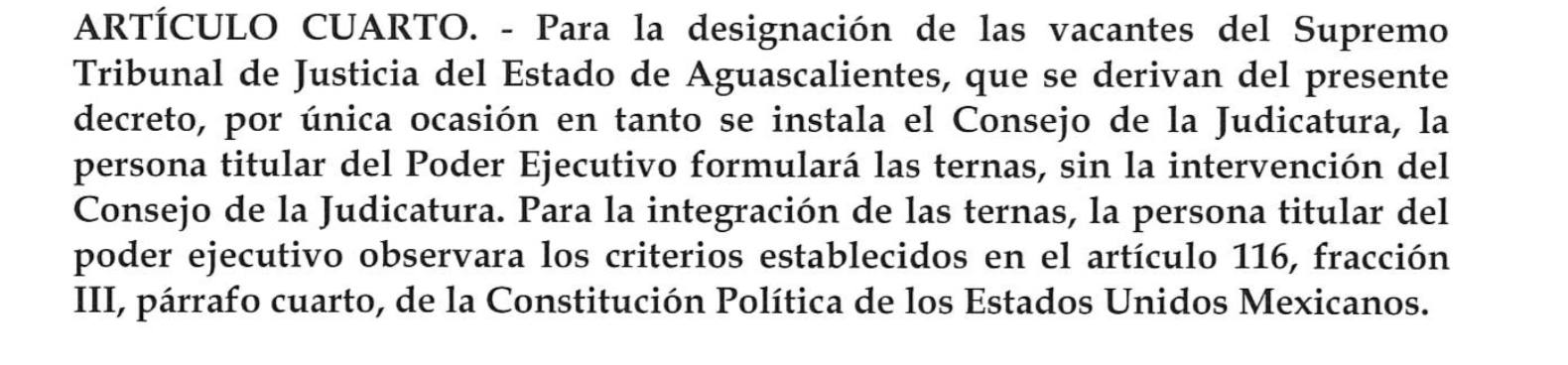 Extracto de los artículos transitorios de la reforma aprobada.