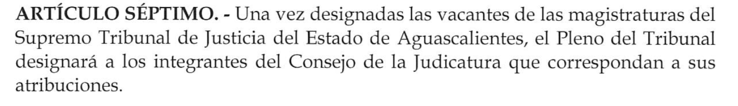 Extracto de los artículos transitorios de la reforma aprobada.