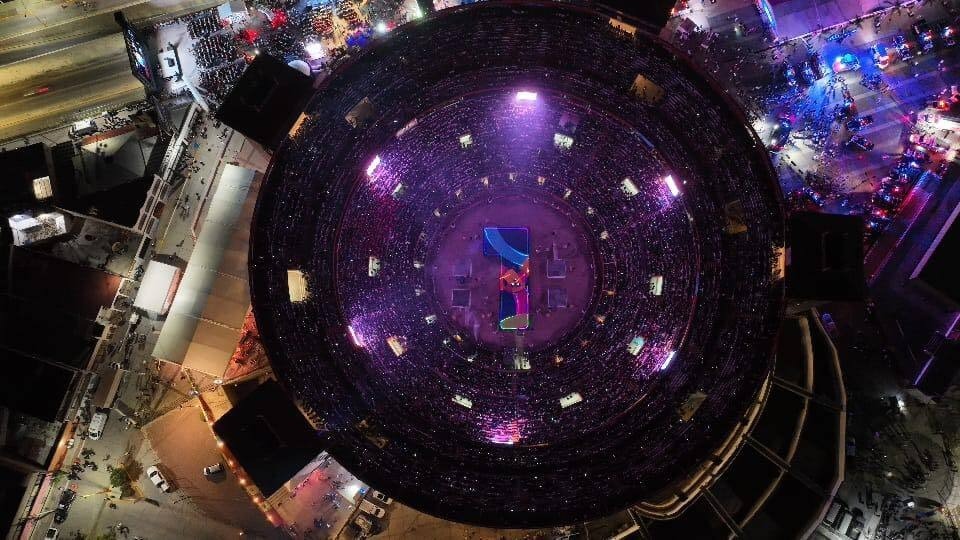 Foto aérea tomada durante el evento. Fuente: RRSS